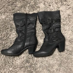 Women's Rialto Black Faux Slouch Boots Size 8M